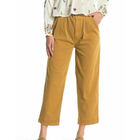 Free People Pants - Free People Womens Belted Cropped Pants Sand Size 6